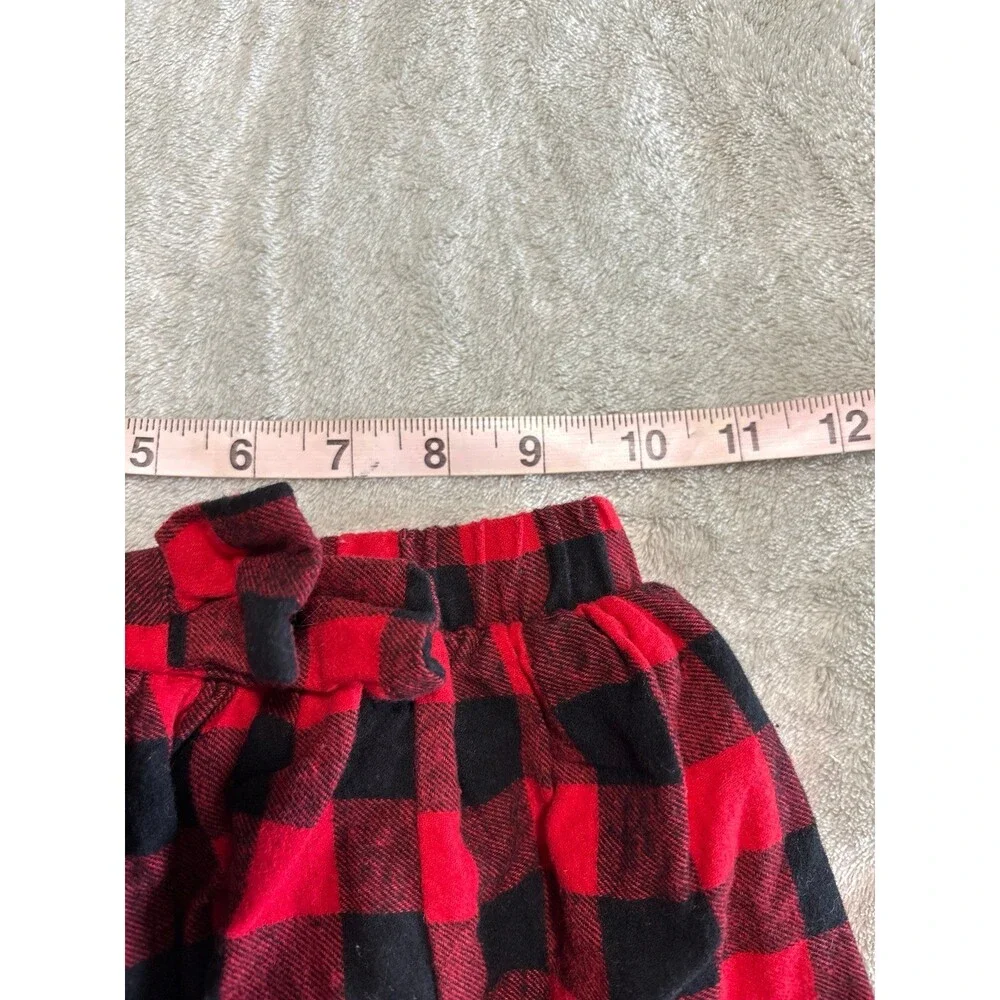 girls skirt buffalo plaid checkered holiday bow red black back to school party